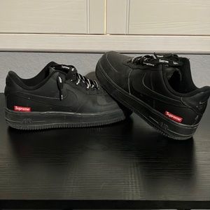 Supreme black Air Force Nikes